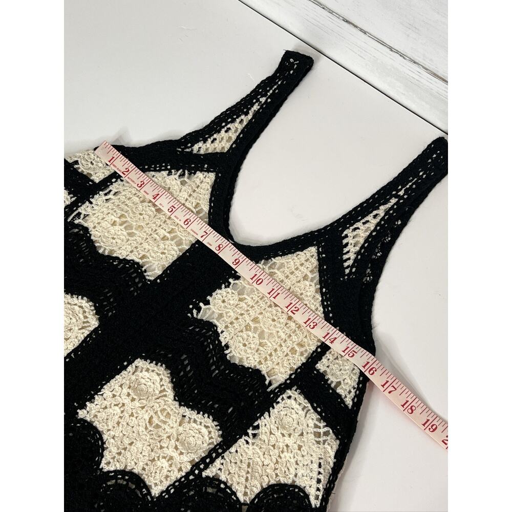 POL Crochet Tank Top Small Geometric Bohemian Sleeveless Black - Picture 9 of 9